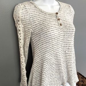 Long sleeve sweater top with lace details